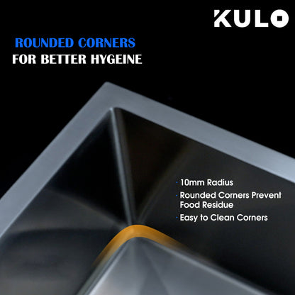 Handmade Double Bowl Premium Stainless Steel Kitchen Sink (32 x 18 x 10 Inches) with tap hole - by Kulo™