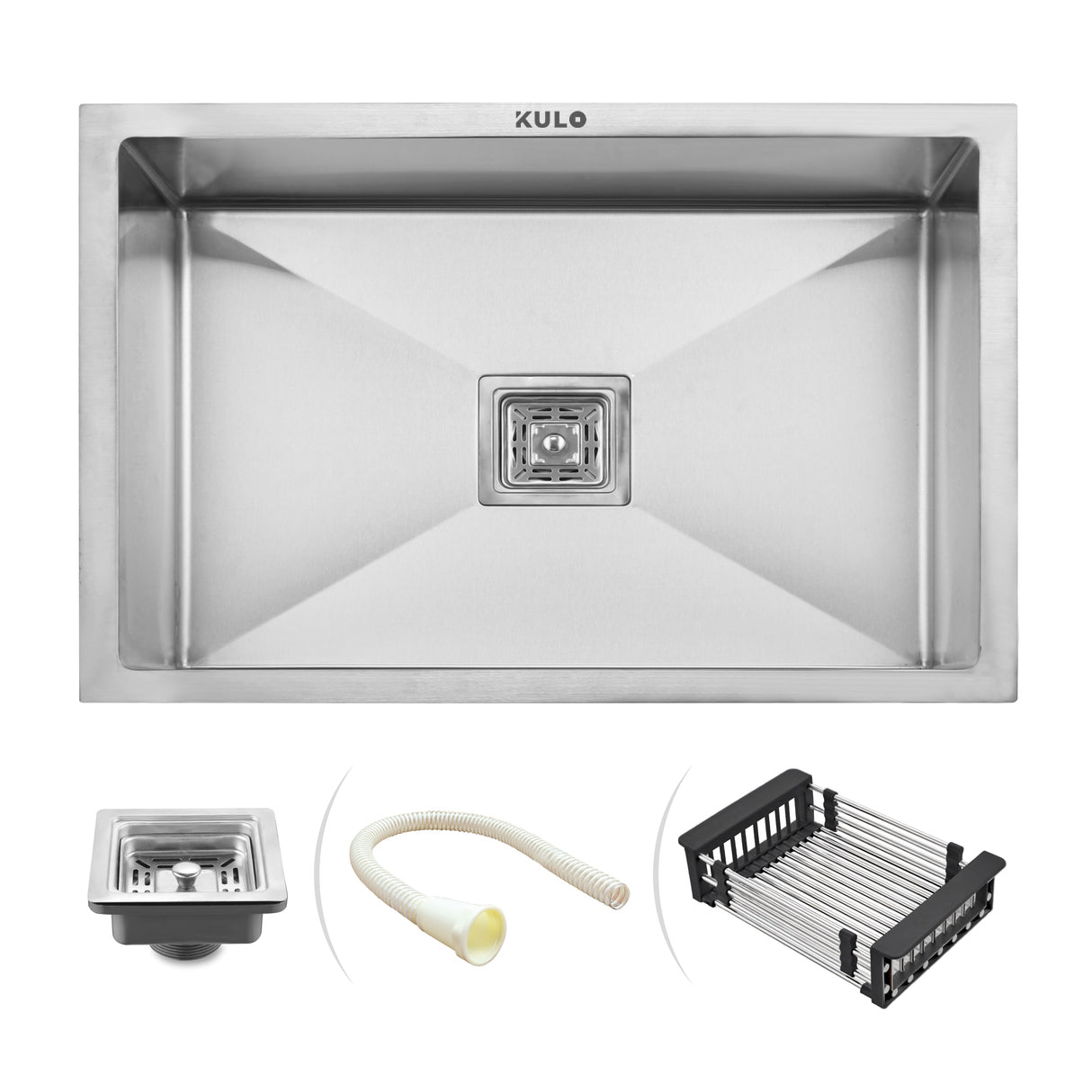 Handmade Single Bowl Premium Stainless Steel Kitchen Sink (32 x 20 x 10 Inches) - by Kulo™